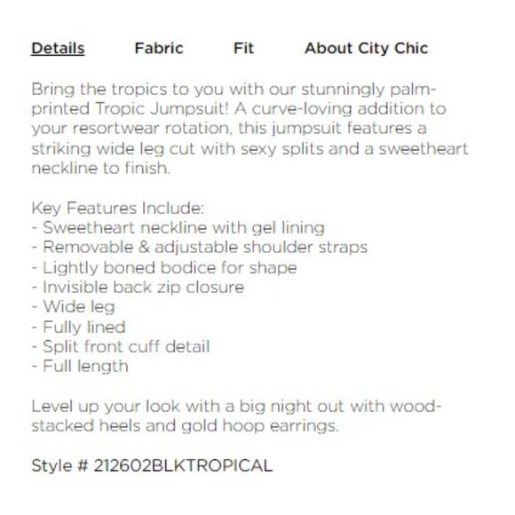 City Chic Tropic Jumpsuit - Picture 3 of 3